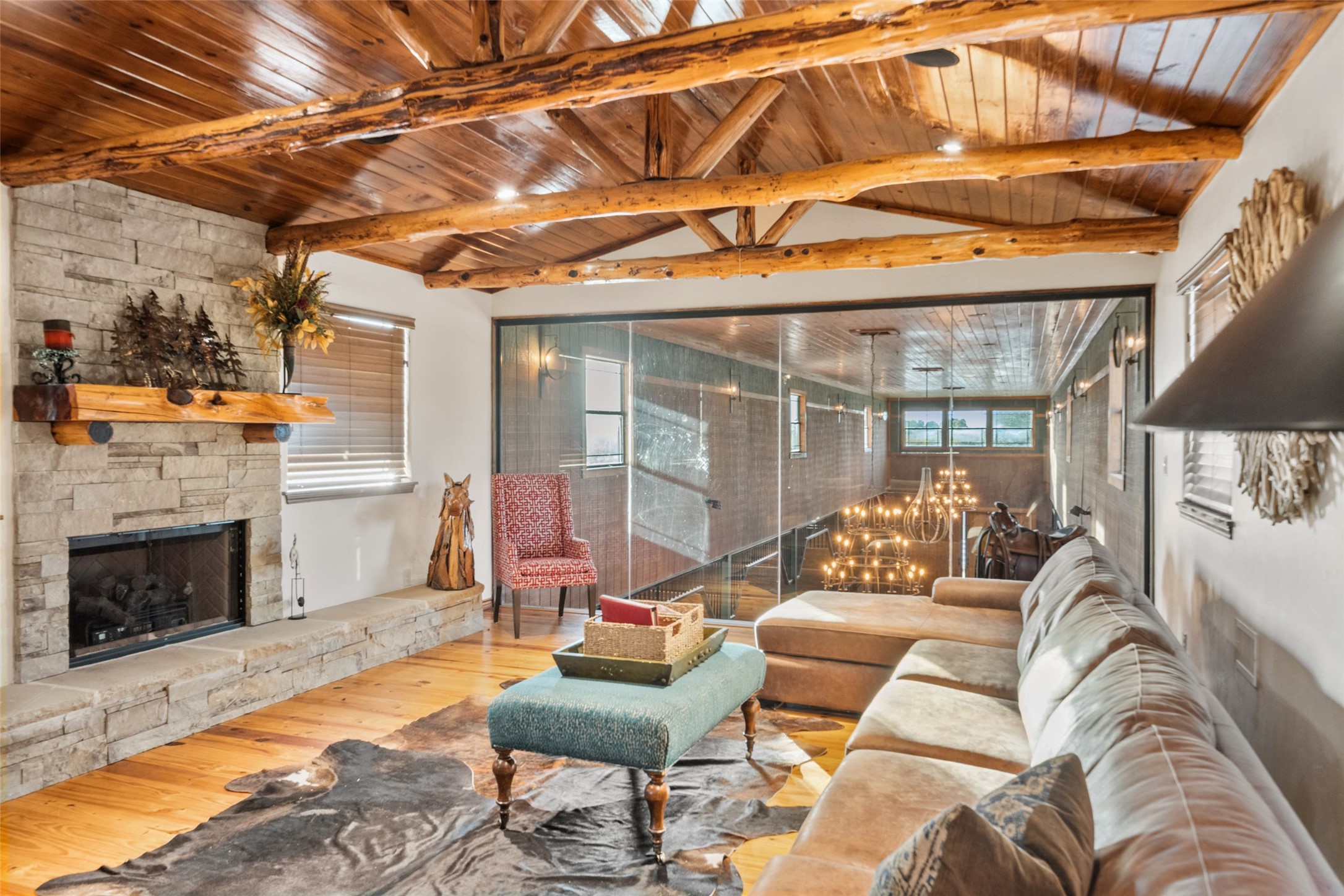 23981 Old Dobbin Plantersville Road Montgomery, TX 77316 - Photo 14 of 50 a outdoor living space with patio furniture and a fireplace