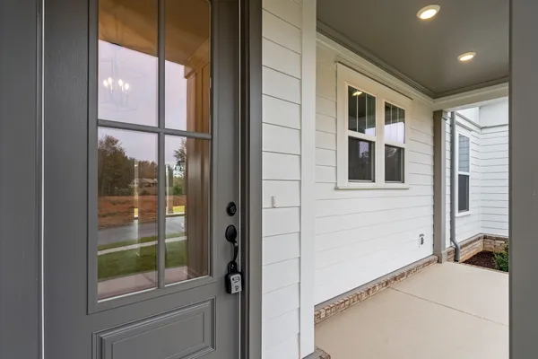 a view of a kitchen from the hallway
