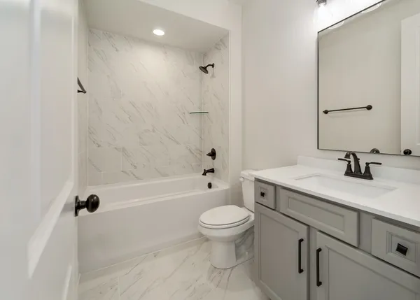 a bathroom with a toilet and a bathtub