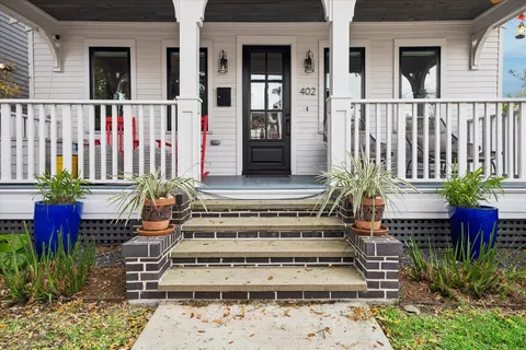 a front view of a house with windows
