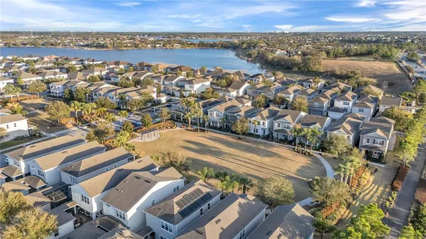an aerial view of multiple houses