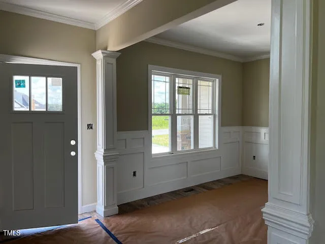 an empty room with windows