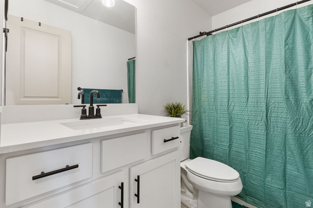 3473 Hardman Way Lehi, UT 84048 - Photo 15 of 22 Bathroom with vanity and a shower with curtain