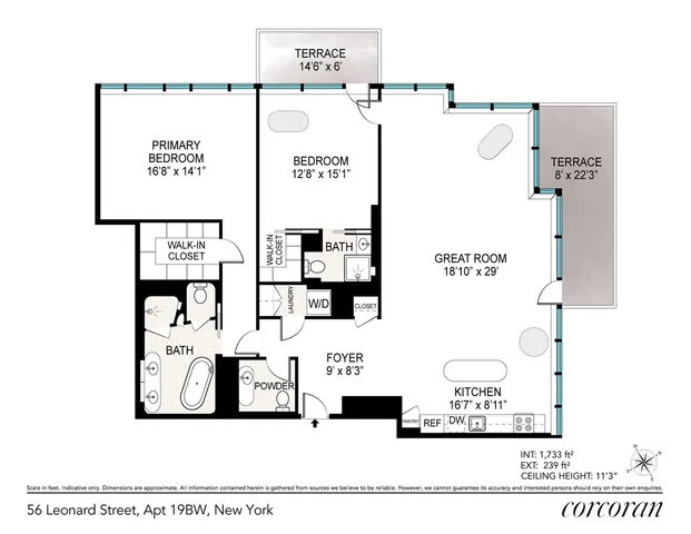 $5,195,000 | 56 Leonard Street, Unit 19BWEST | TriBeCa