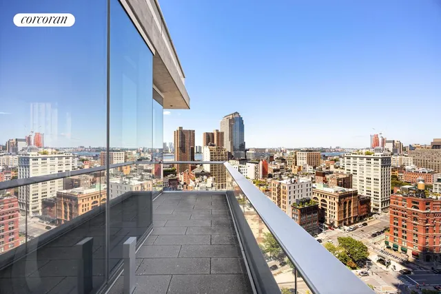 a view of city from a balcony