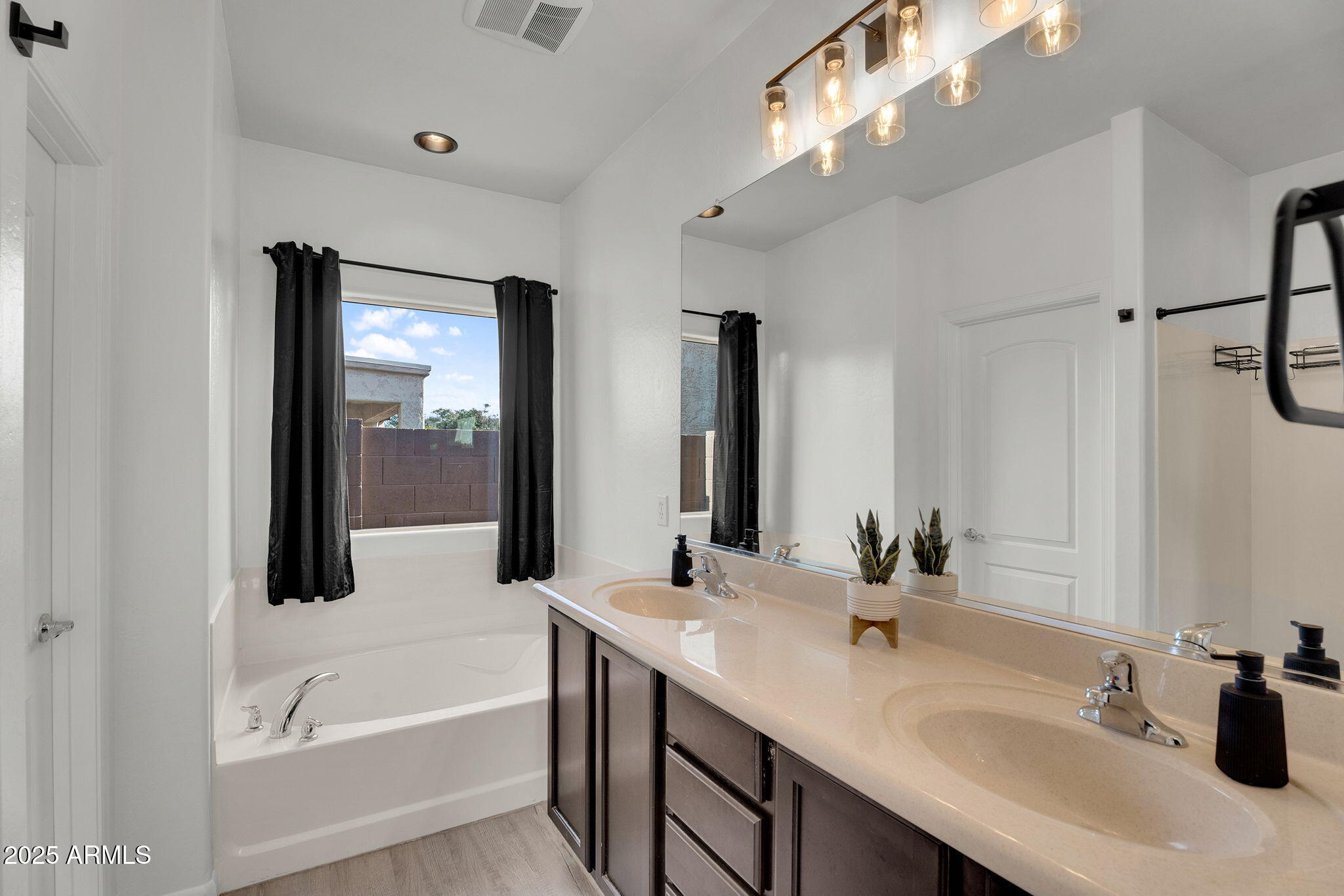 6579 West Georgetown Way Florence, AZ 85132 - Photo 25 of 60 a bathroom with a tub a sink and mirror