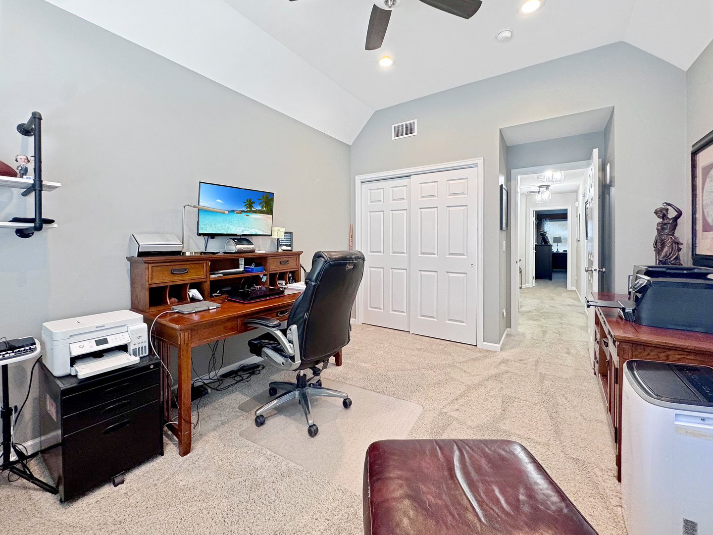 1210 Falcon Ridge Drive Elgin, IL 60124 - Photo 30 of 35 a view of a workspace with furniture and wooden floor