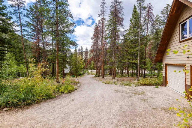 a view of backyard of house