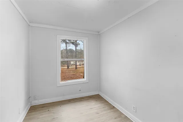an empty room with a window