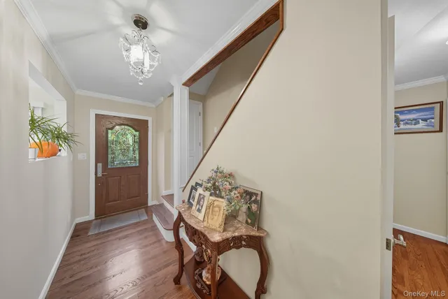 a view of a livingroom with furniture window and wooden floor