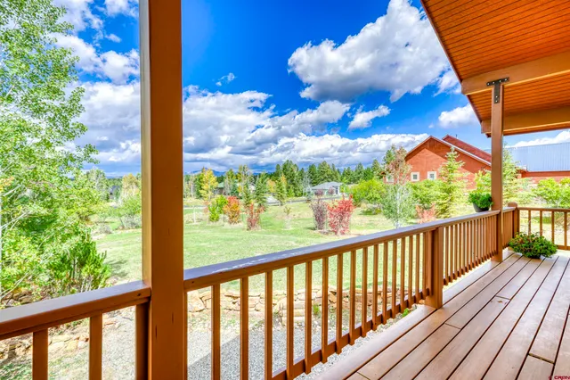 a view of a city from a balcony