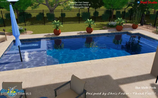 an aerial view of a house with outdoor space