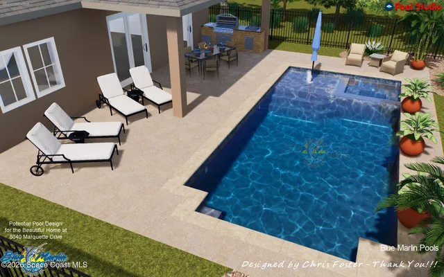 swimming pool view with a outdoor seating