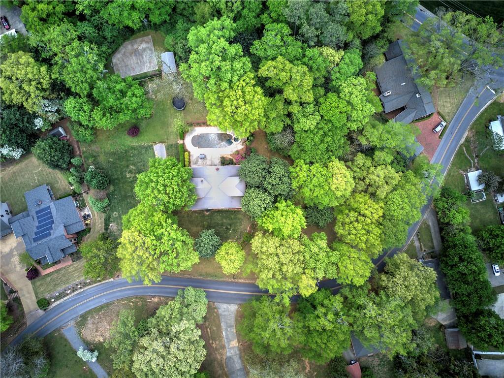 421 Boulevard Heights Calhoun, GA 30701 - Photo 95 of 96 an aerial view of a house with a yard and garden