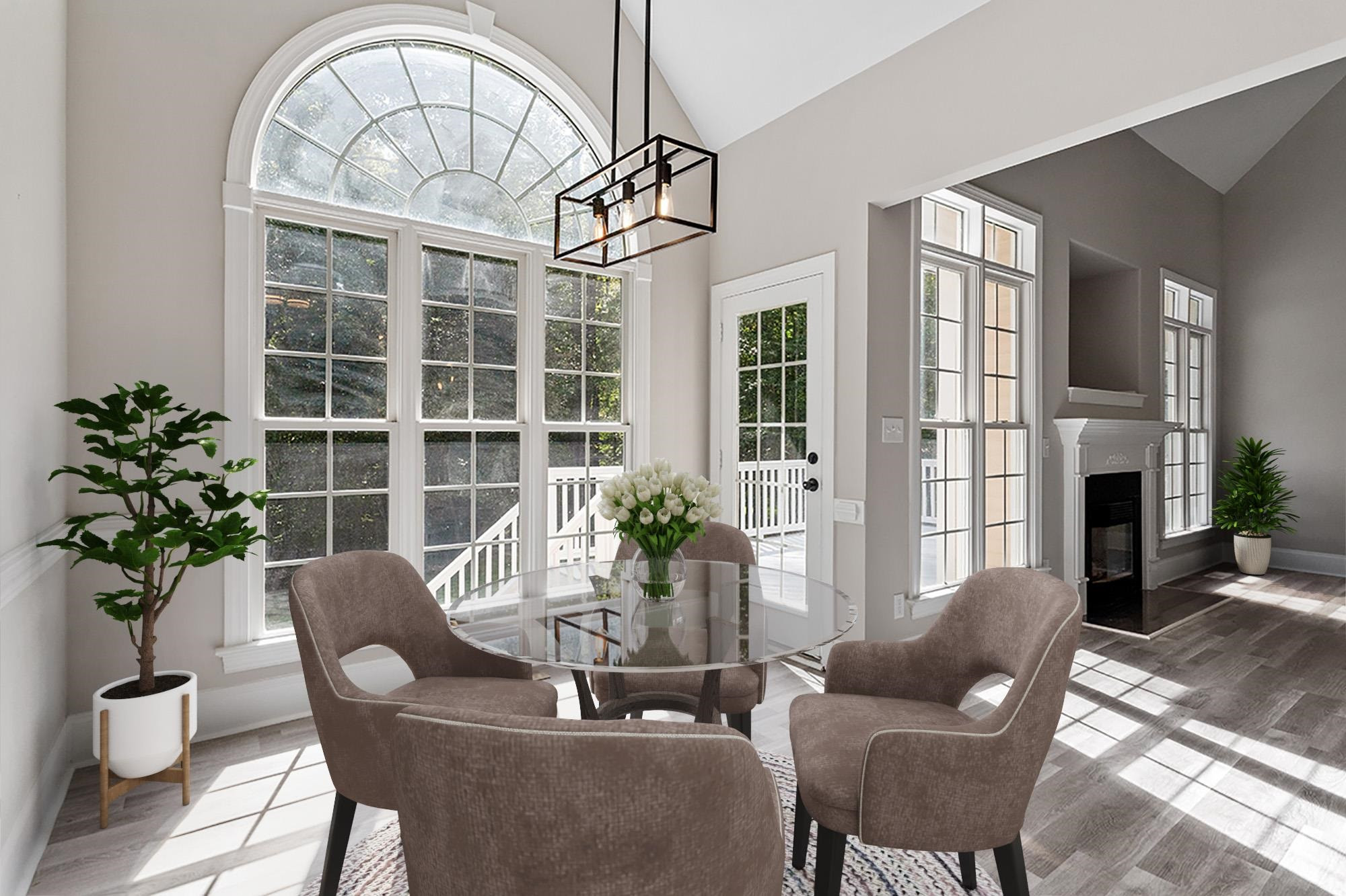 170 Fleming Forest Drive Youngsville, NC 27596 - Photo 6 of 42 a view of a dining room with furniture window and wooden floor