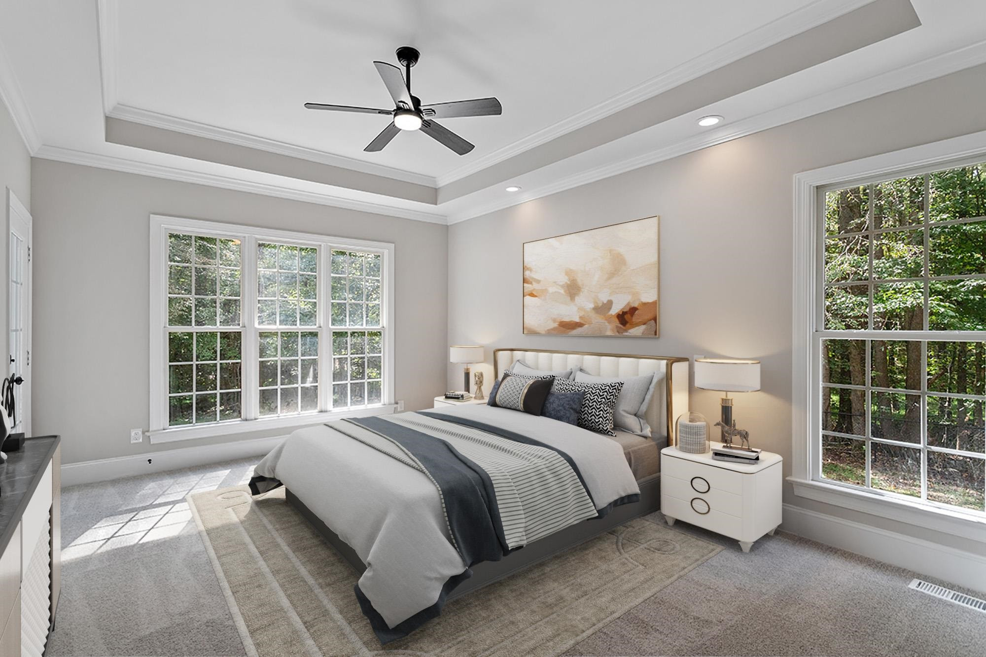 170 Fleming Forest Drive Youngsville, NC 27596 - Photo 7 of 42 a spacious bedroom with a bed and a large window