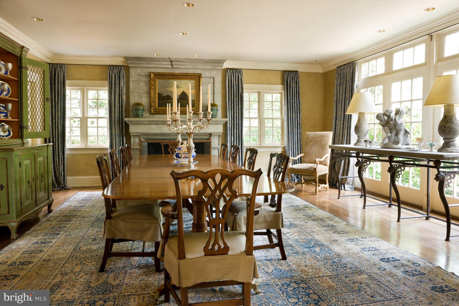 1138 Langley Lane McLean, VA 22101 - Photo 5 of 23 Impressive Dining Room with Cast-Stone Mantel