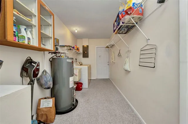 a view of a closet and storage
