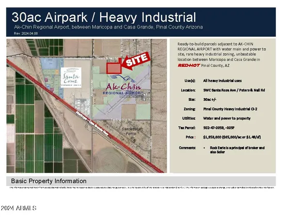 $1,950,000 | 0 West Peters & Nall/santa Rosa Avenue, Maricopa, AZ 85138