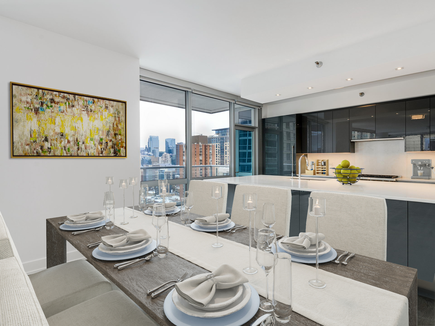 2 West Delaware Place, Unit 2802 Chicago, IL 60610 - Photo 5 of 22 a living room with furniture and a large window