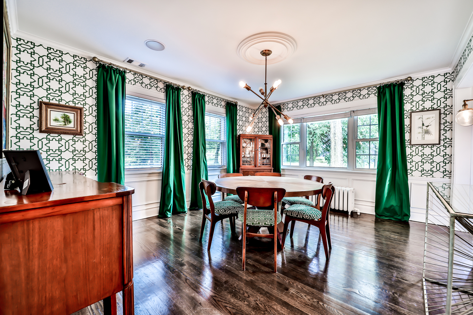 147 Herrick Road Riverside, IL 60546 - Photo 11 of 55 a view of a dining room with furniture window and wooden floor