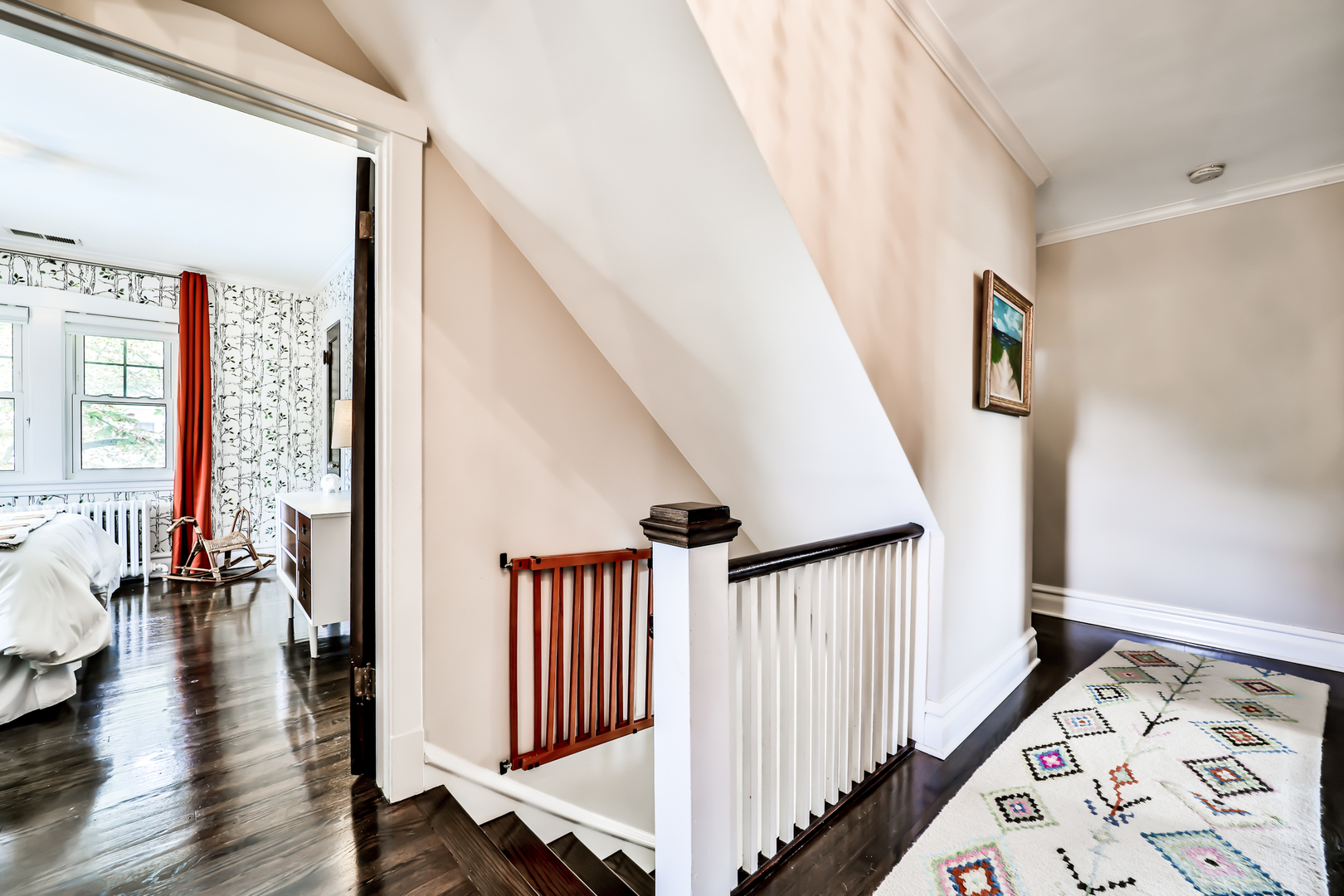 147 Herrick Road Riverside, IL 60546 - Photo 24 of 55 a view of a hallway with wooden floor and staircase