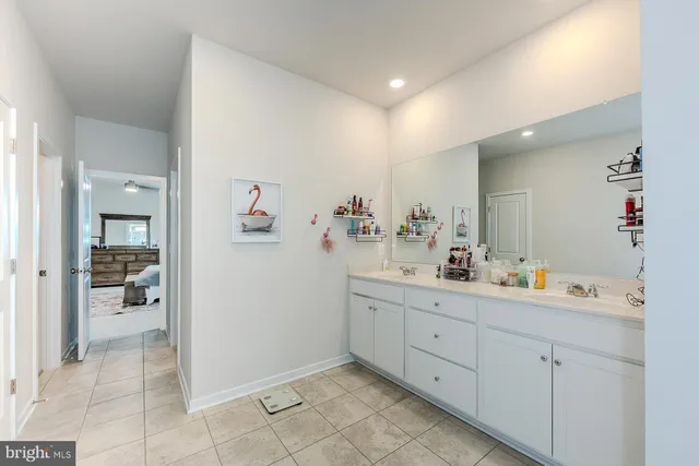 a room with a bed and a table