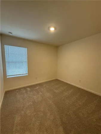 an empty room with a workbench