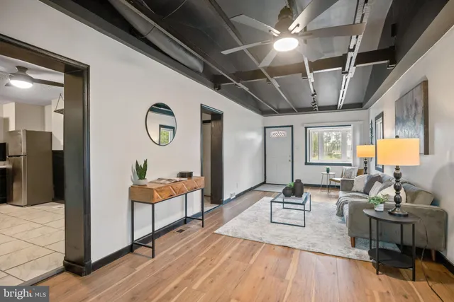 a living room with furniture