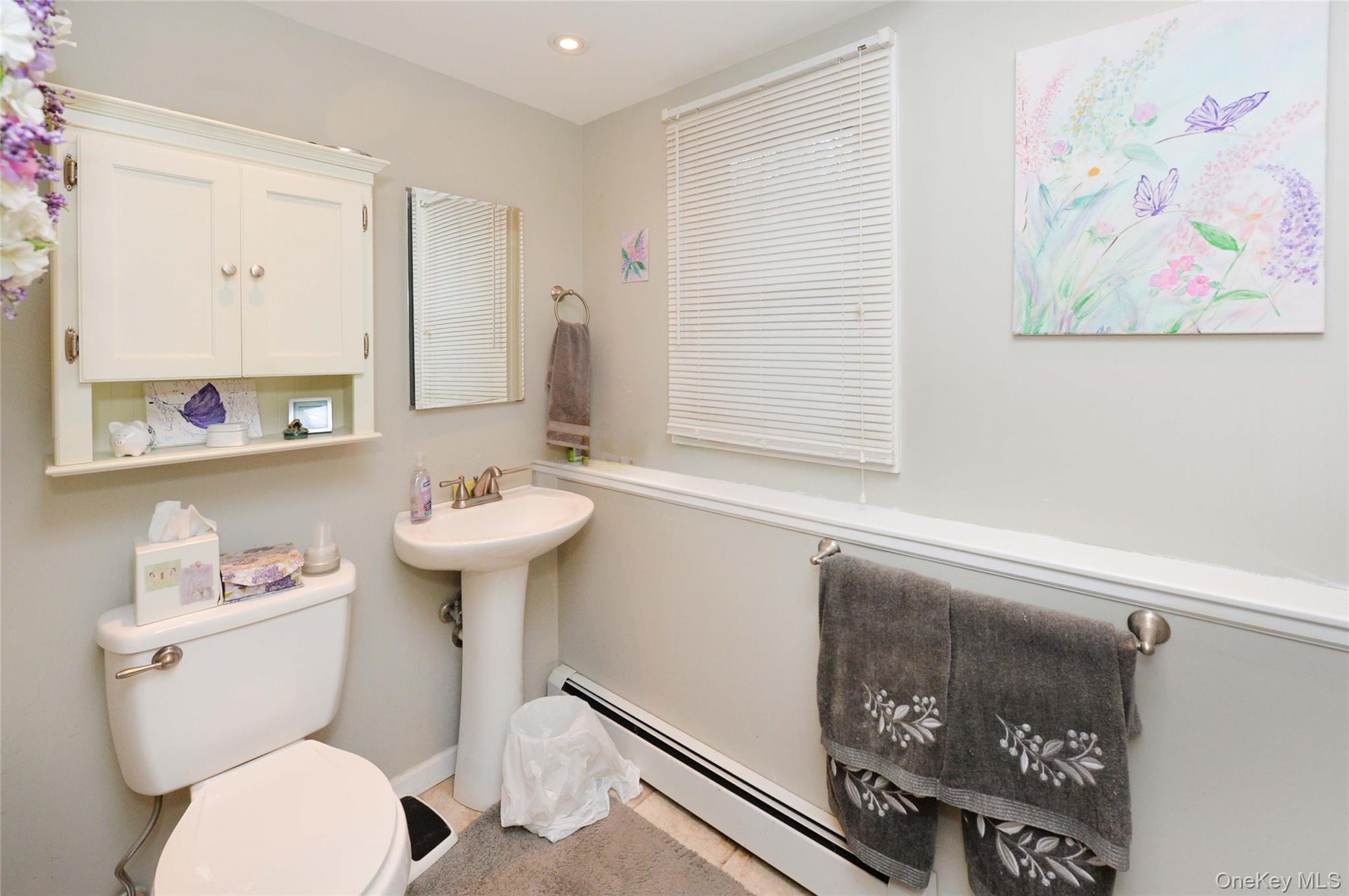 130 Spring Street Goshen, NY 10924 - Photo 16 of 24 a bathroom with a toilet a sink and a mirror
