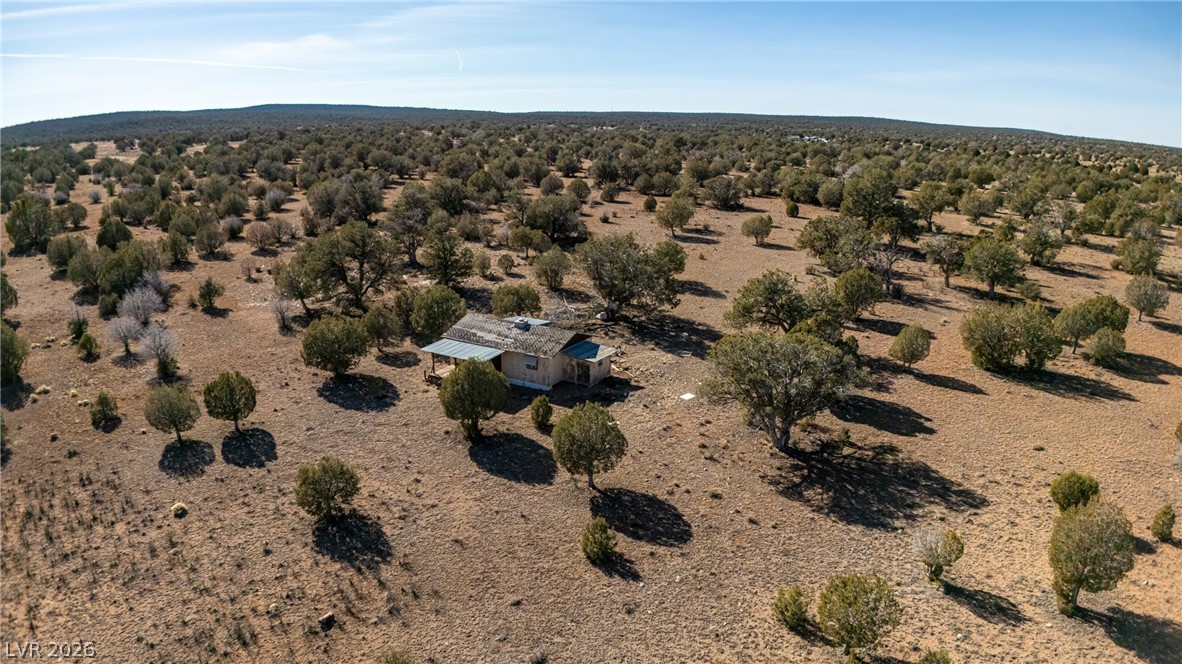 0 X-One Ranch Road Seligman, AZ 86337 - Photo 5 of 9 A secluded dwelling nestled amidst an expanse of arid landscape and scattered trees.