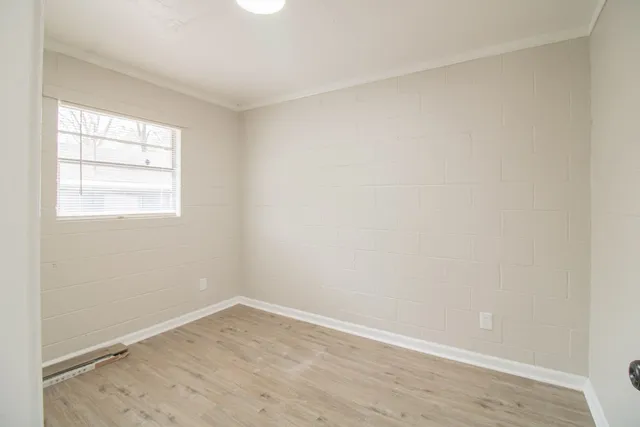 an empty room with a window