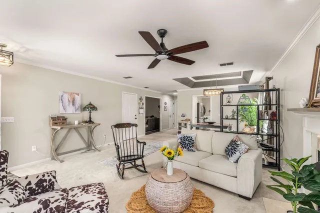 a living room with furniture