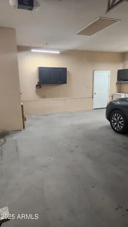 a view of a livingroom with storage