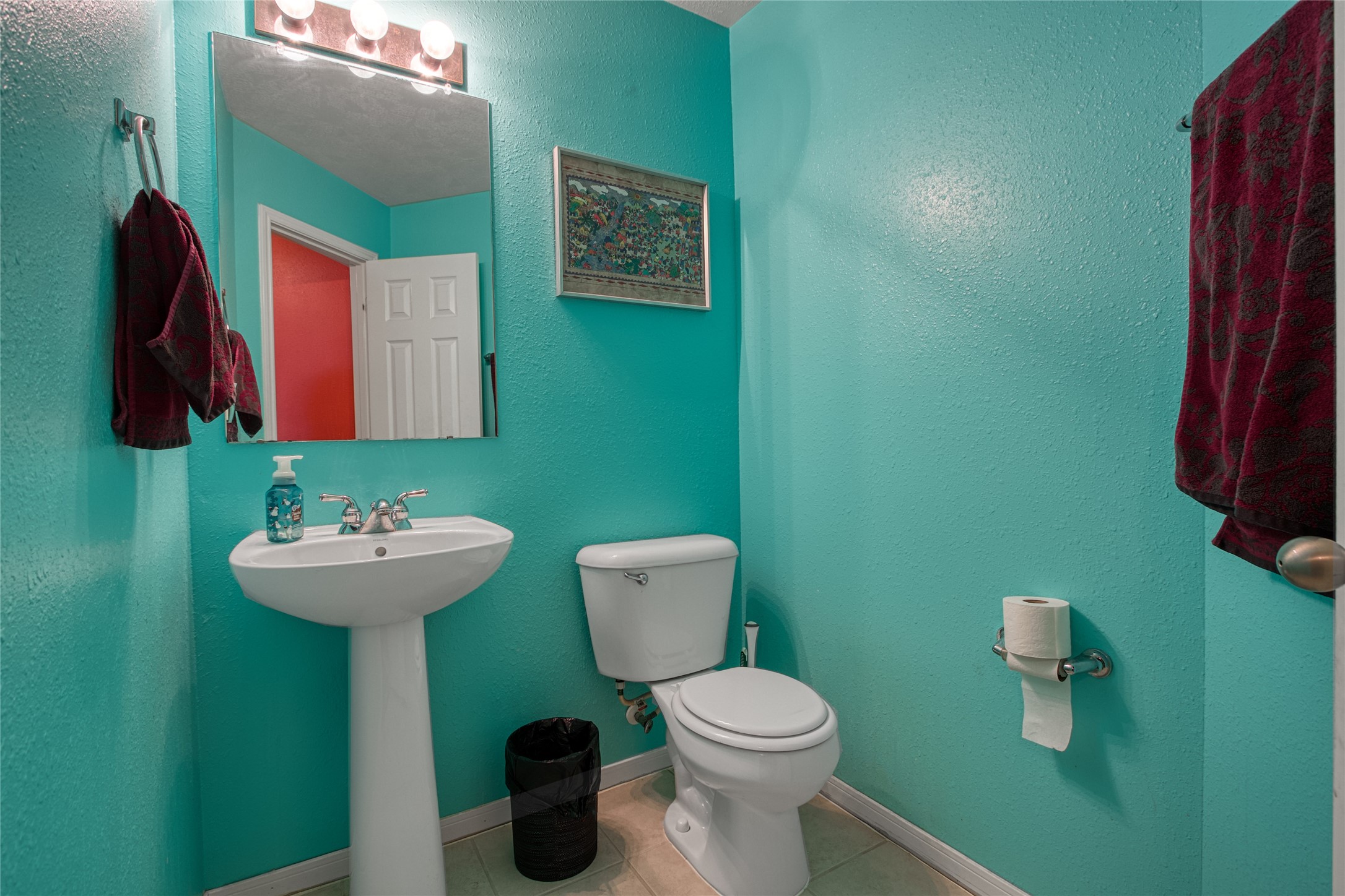 6702 Northridge Trace Lane Spring, TX 77379 - Photo 18 of 30 a bathroom with a sink mirror and toilet