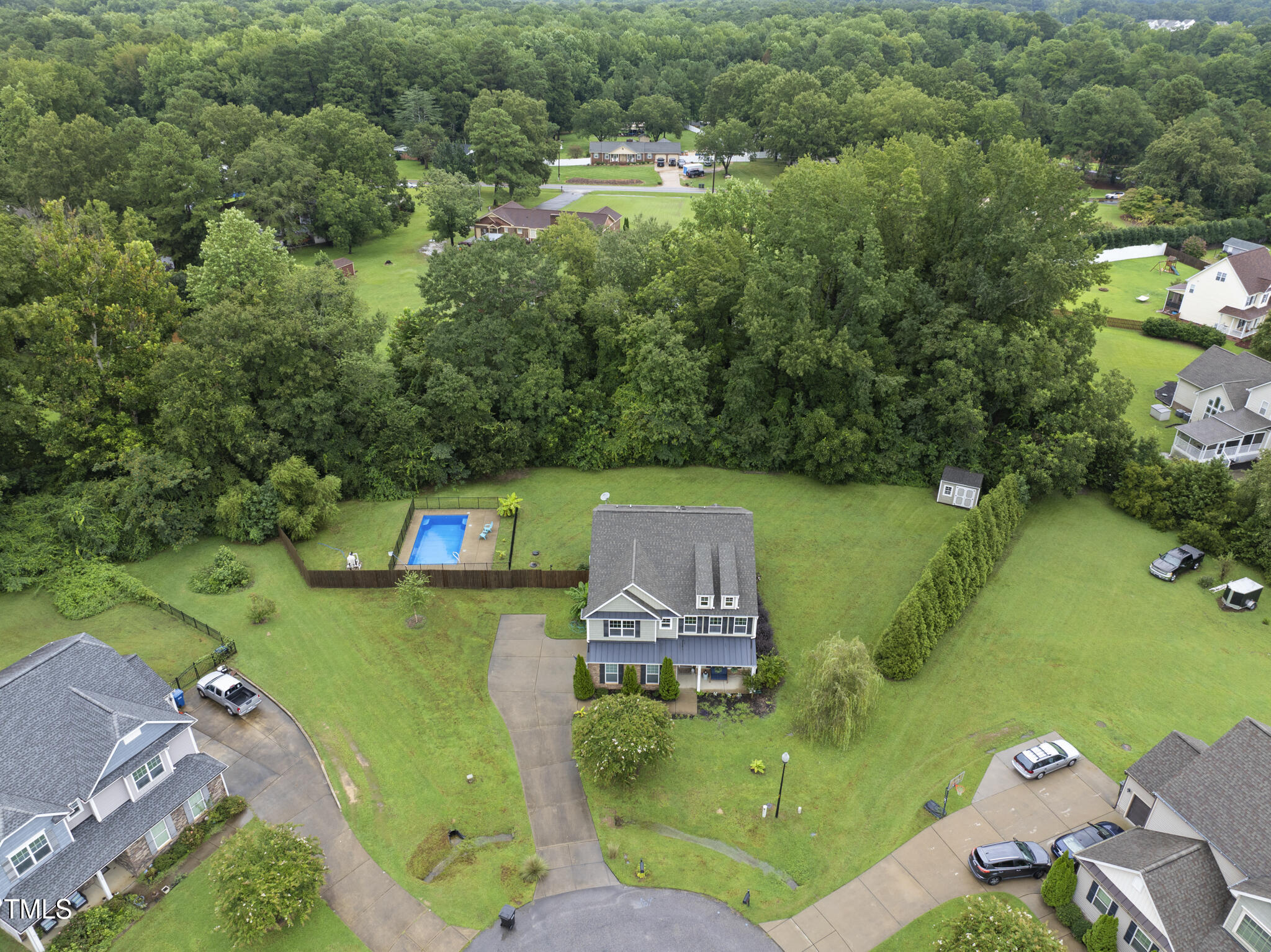 728 Spruce Meadows Lane Willow Spring, NC 27592 - Photo 2 of 45 an aerial view of a house with a yard