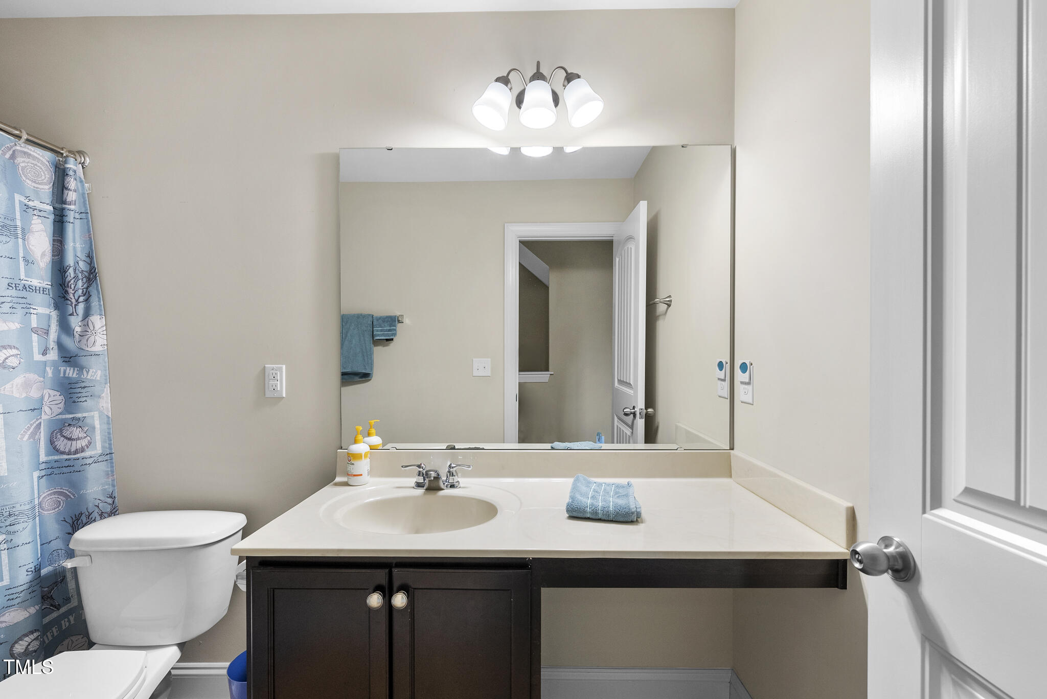 728 Spruce Meadows Lane Willow Spring, NC 27592 - Photo 28 of 45 a bathroom with a sink and a mirror
