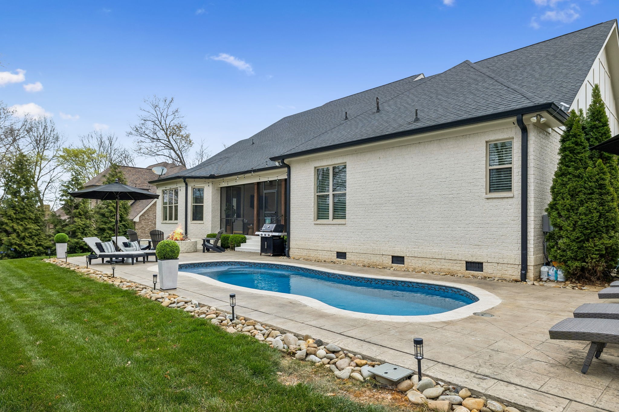 4035 Old Light Circle Arrington, TN 37014 - Photo 52 of 62 a view of a house with swimming pool and sitting area