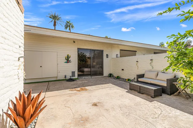 a view of a house with a patio