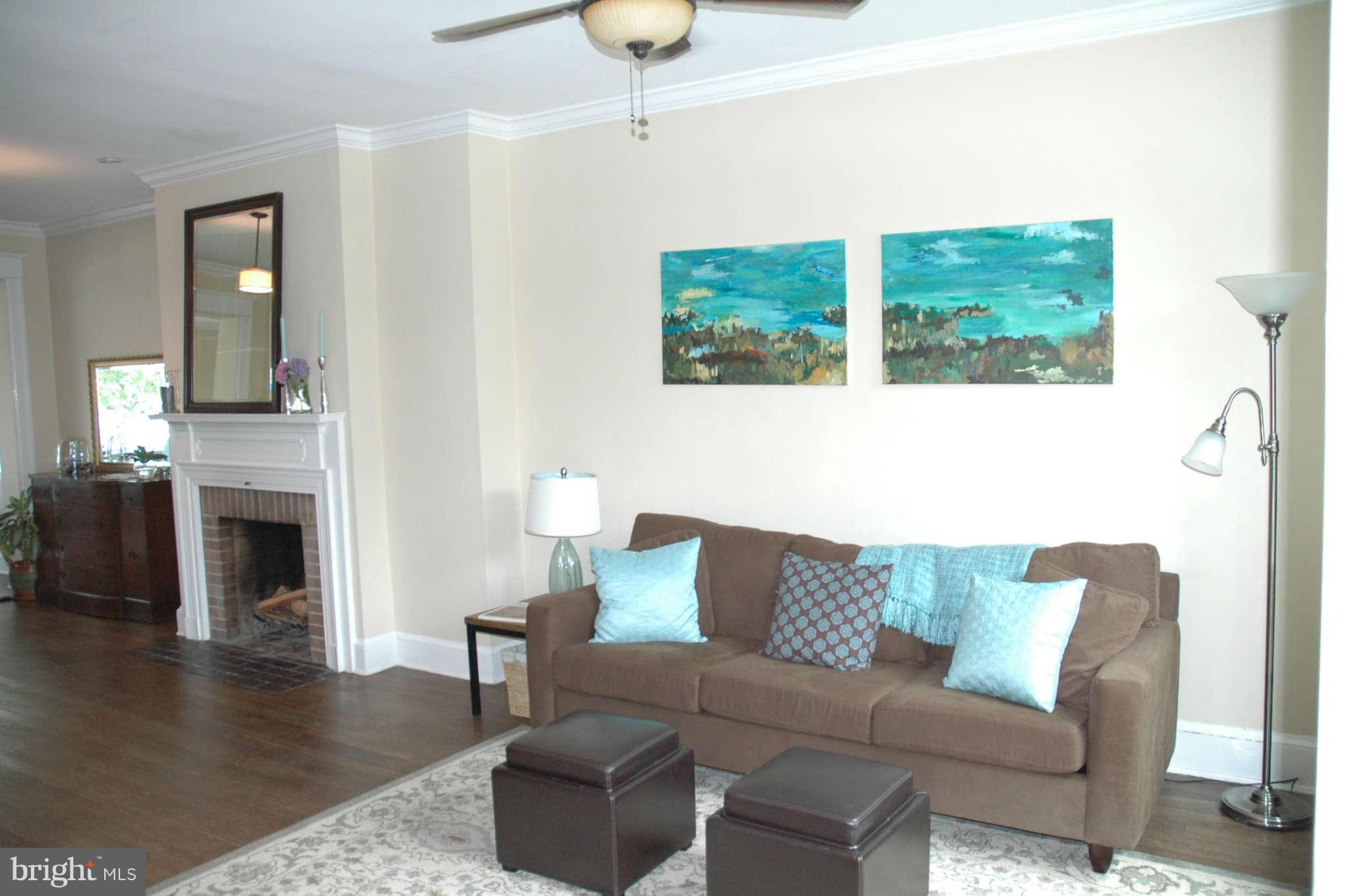 2403 Tunlaw Road Northwest Washington, DC 20007 - Photo 4 of 23 Living Room with fireplace