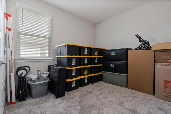 a view of storage and utility room with closet