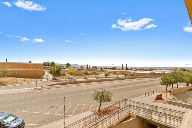 a view of building with street