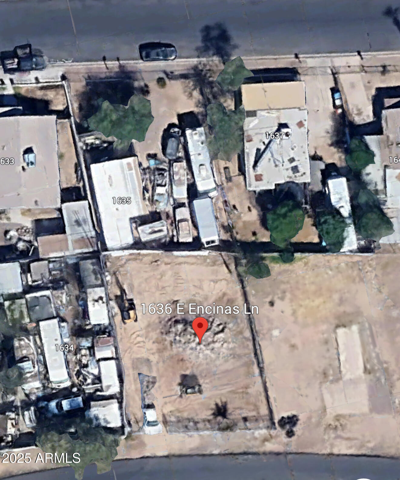 an aerial view of a house with a space