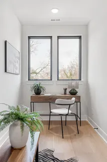 a living room with furniture