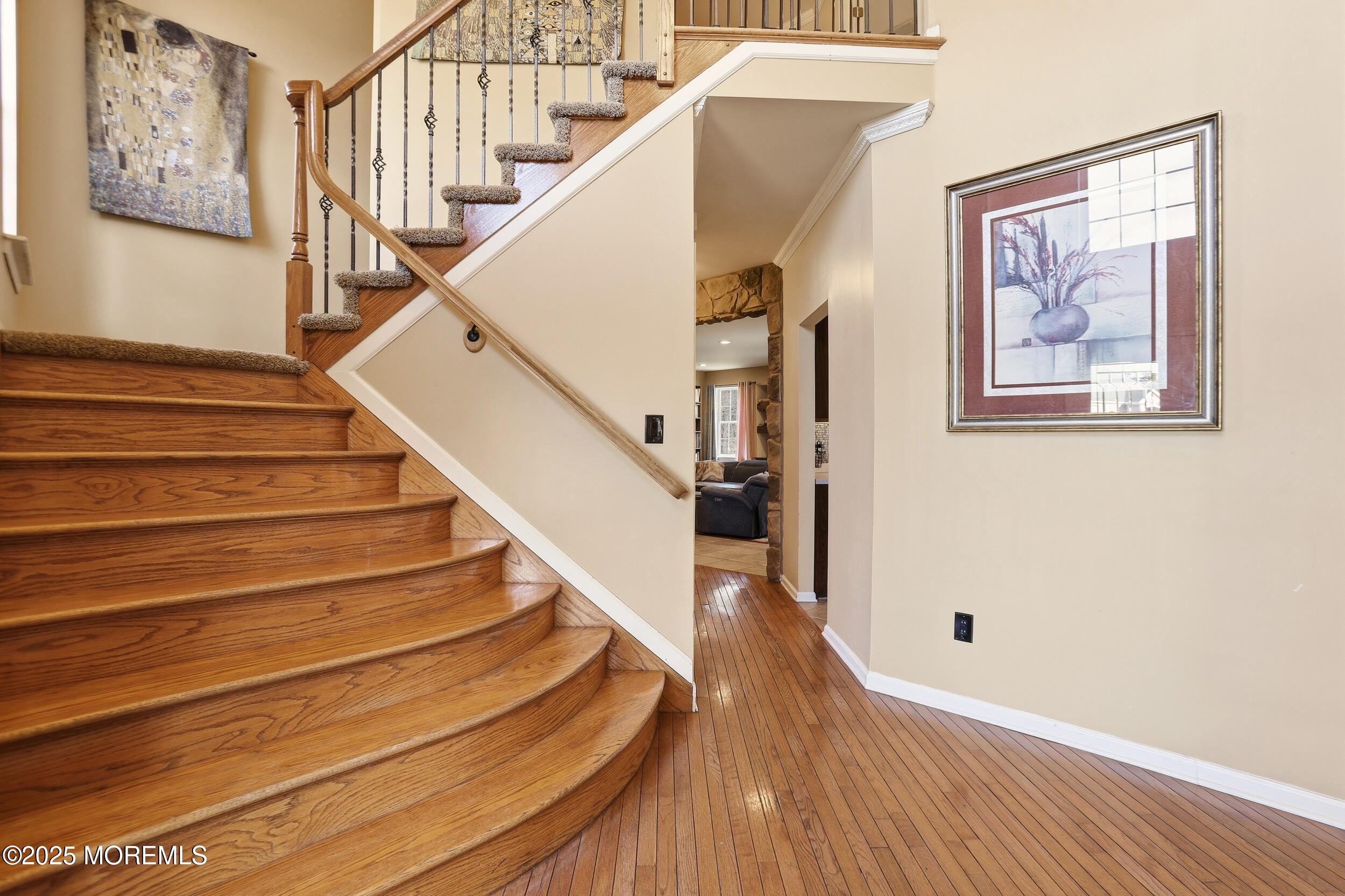 2 Woods Edge Drive Jackson, NJ 08527 - Photo 11 of 43 a view of staircase with wooden floor and white walls