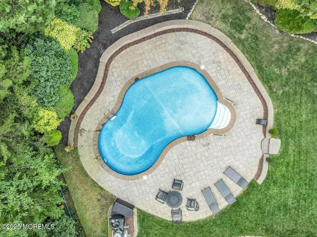 an aerial view of a house