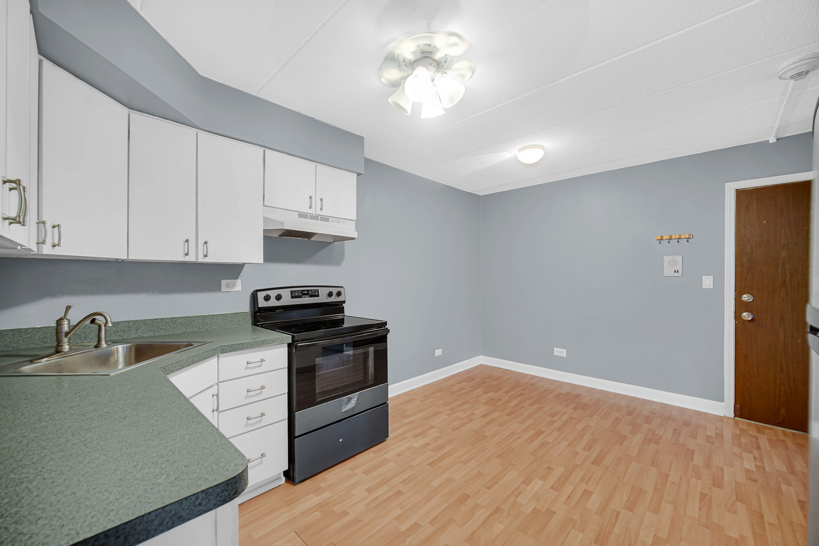 491 Timber Ridge Drive, Unit 101 Carol Stream, IL 60188 - Photo 5 of 19 a kitchen with granite countertop a stove and a sink