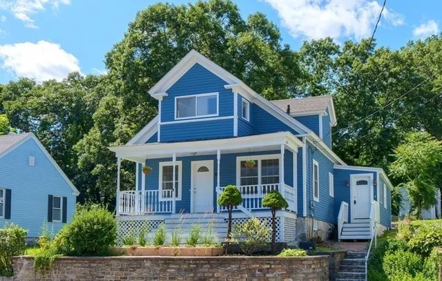 a front view of a house with porch