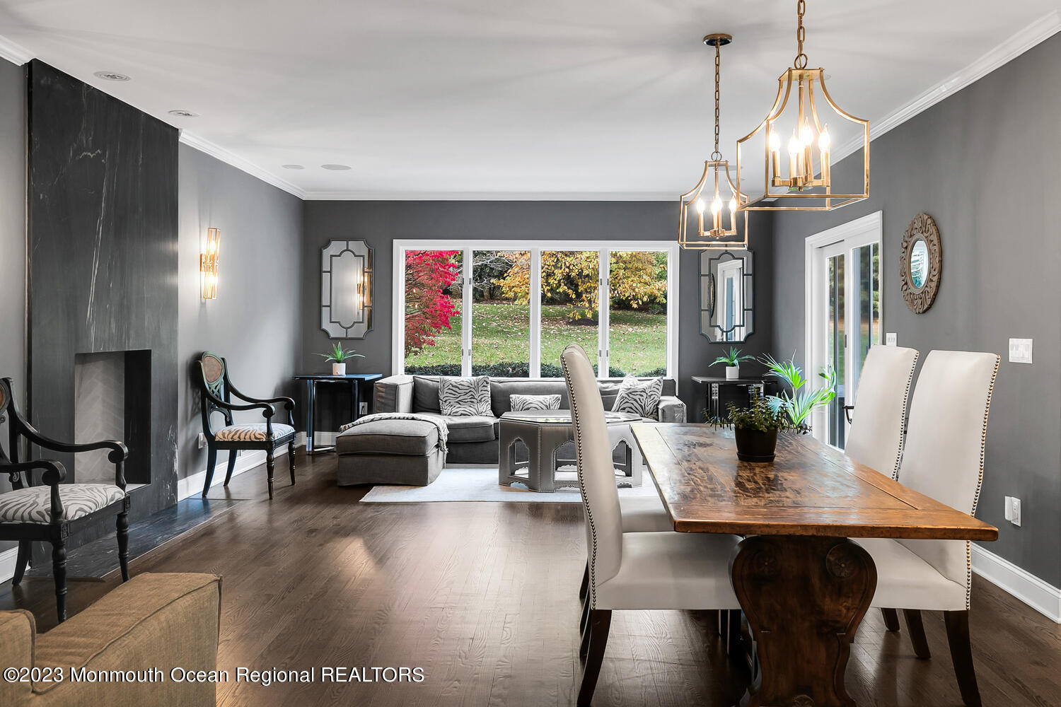 124 Rumson Road Rumson, NJ 07760 - Photo 8 of 52 a view of a dining room with furniture window and wooden floor