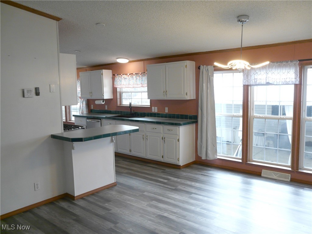 Kitchen with white cabinetry